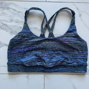 Lululemon Energy Bra Size 6 Color Interconnect Blue Multi